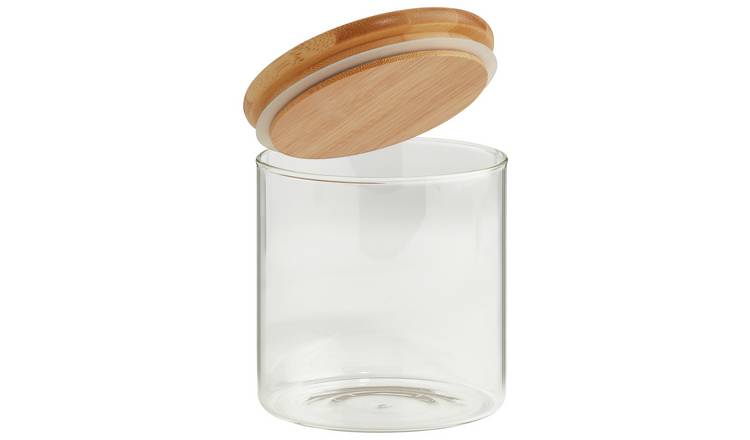 Round Glass Bowls with Bamboo Lid