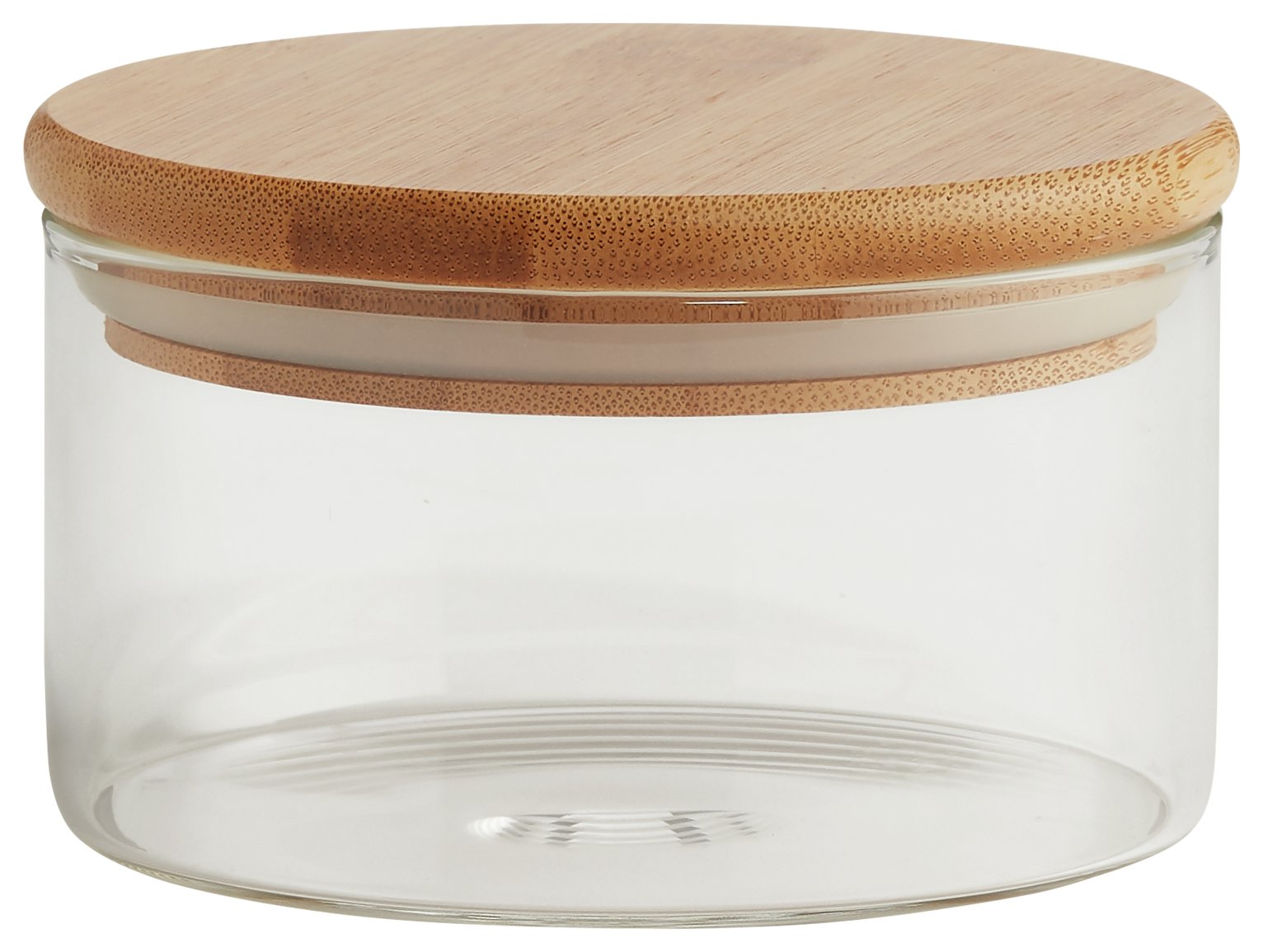 Argos Home 280ml Round Glass Jar with Bamboo Lid