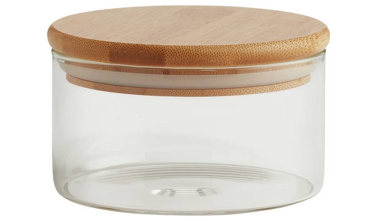 Live Bamboo Premium Round Glass Storage Containers with Bamboo