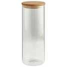 Habitat Round Glass Jar With Bamboo Lid Tall 1L