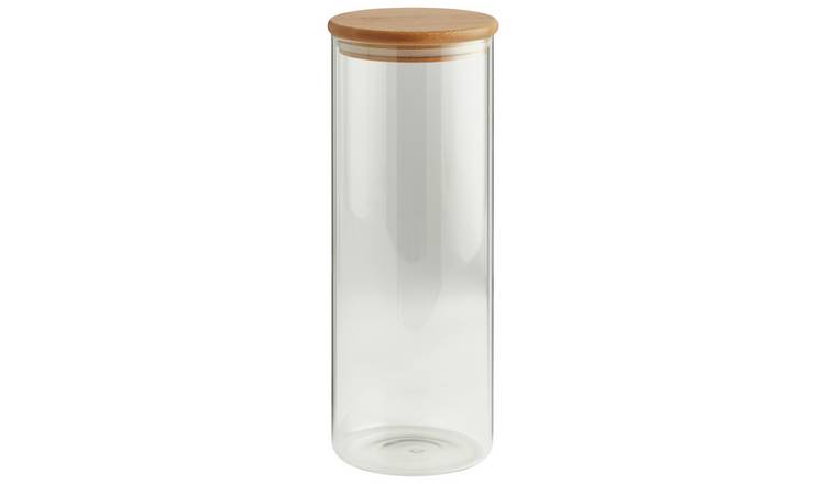 Habitat 1.8 Litre Round Glass Jar with Bamboo Lid
