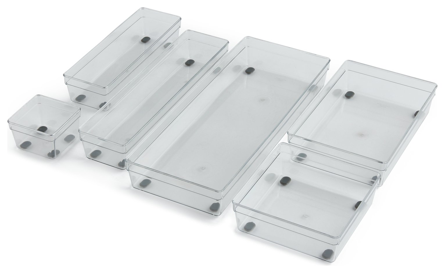 Argos Home Set of 6 Drawer Organiser - Clear