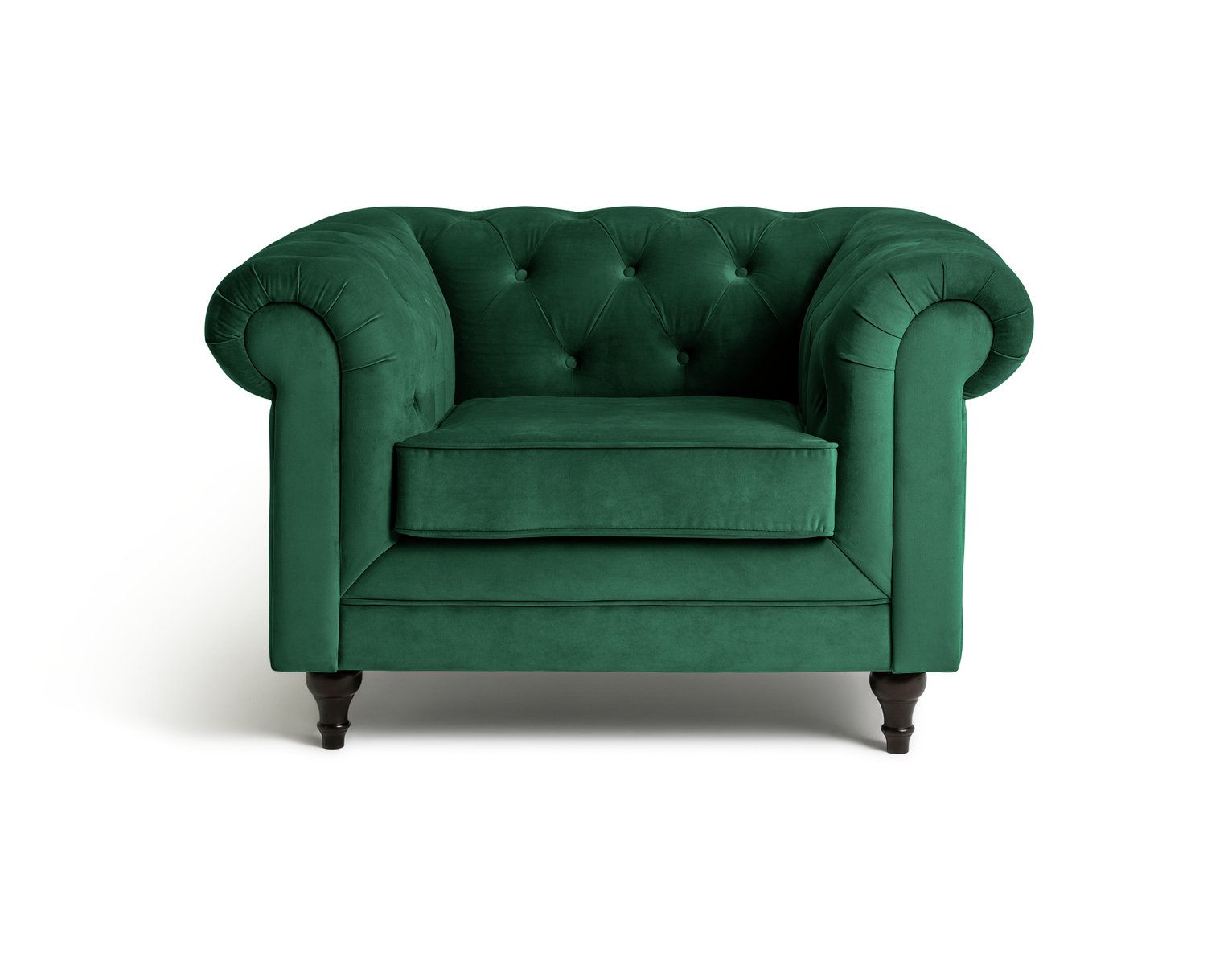 Habitat Chesterfield Velvet Armchair - Green