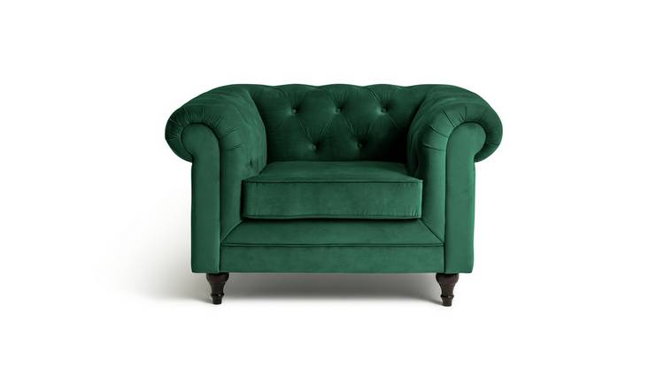 Velvet chesterfield online armchair