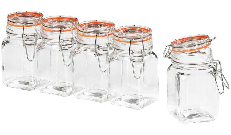 Buy Habitat Set of 3 Glass Jar Set, Storage jars