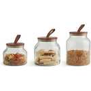 Buy Habitat Set of 3 Glass Jar Set, Storage jars