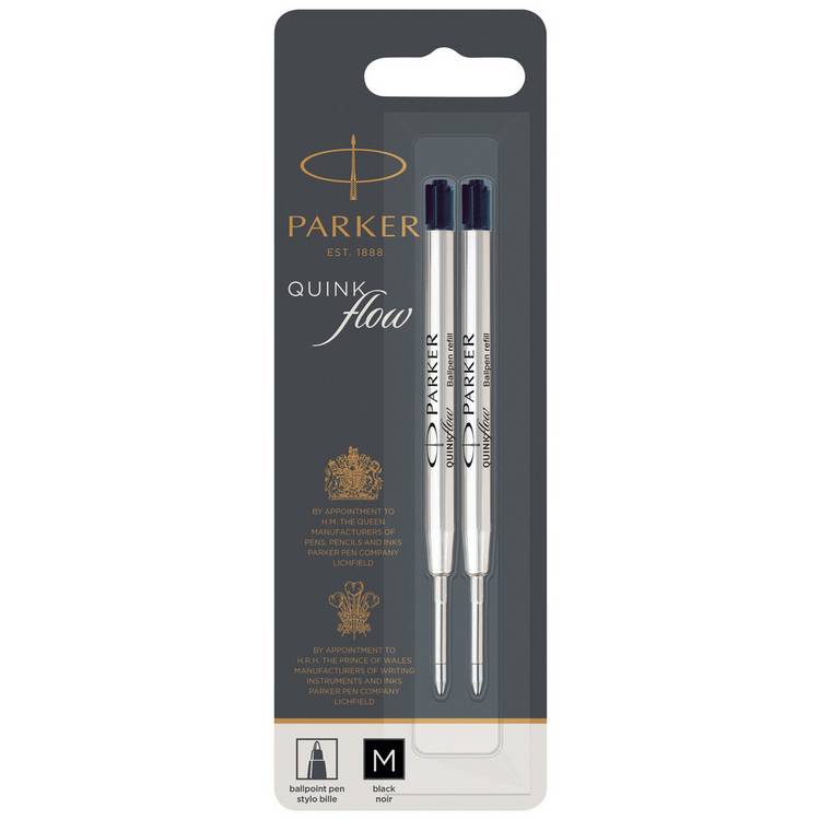 Parker Quinkflow Black Ball Pen Refill - Pack of 2 0