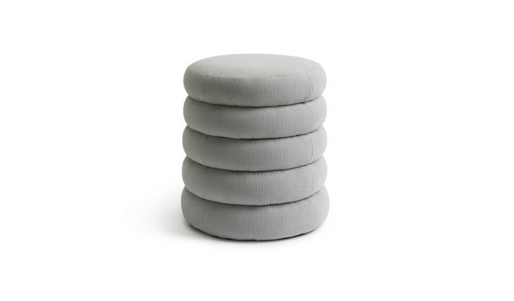 Habitat Corded Fabric Footstool - Grey