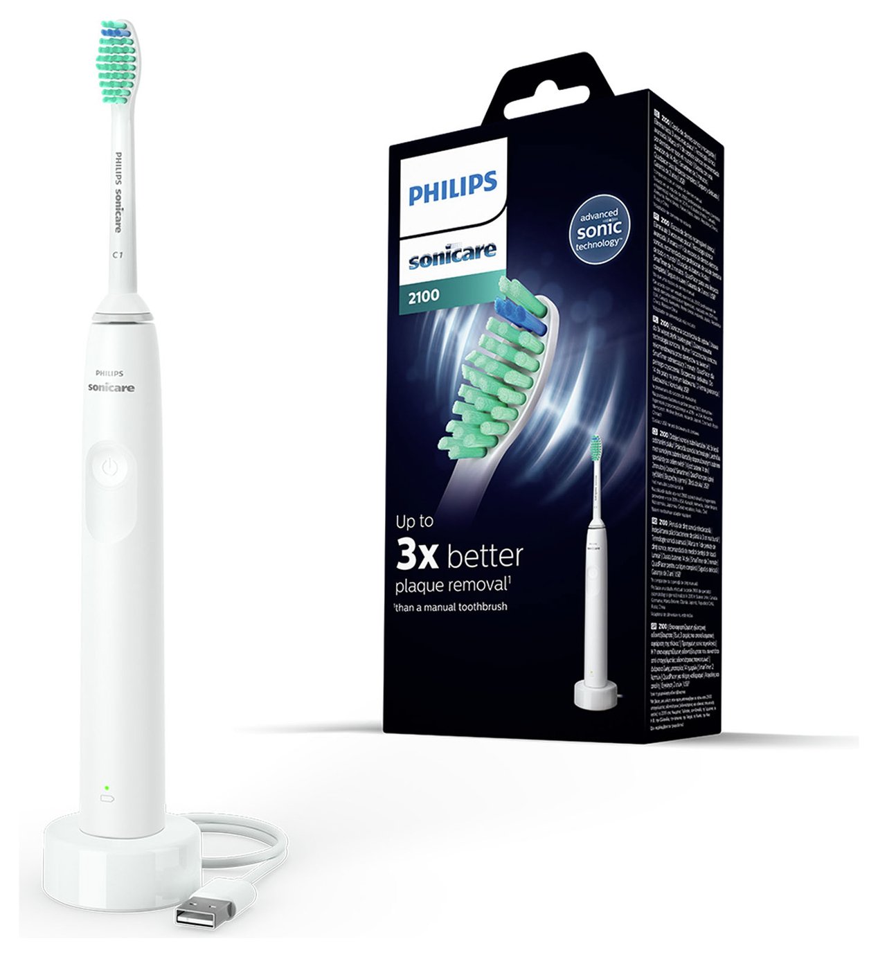 Philips Sonicare 2100 Electric Toothbrush White - HX3651/13