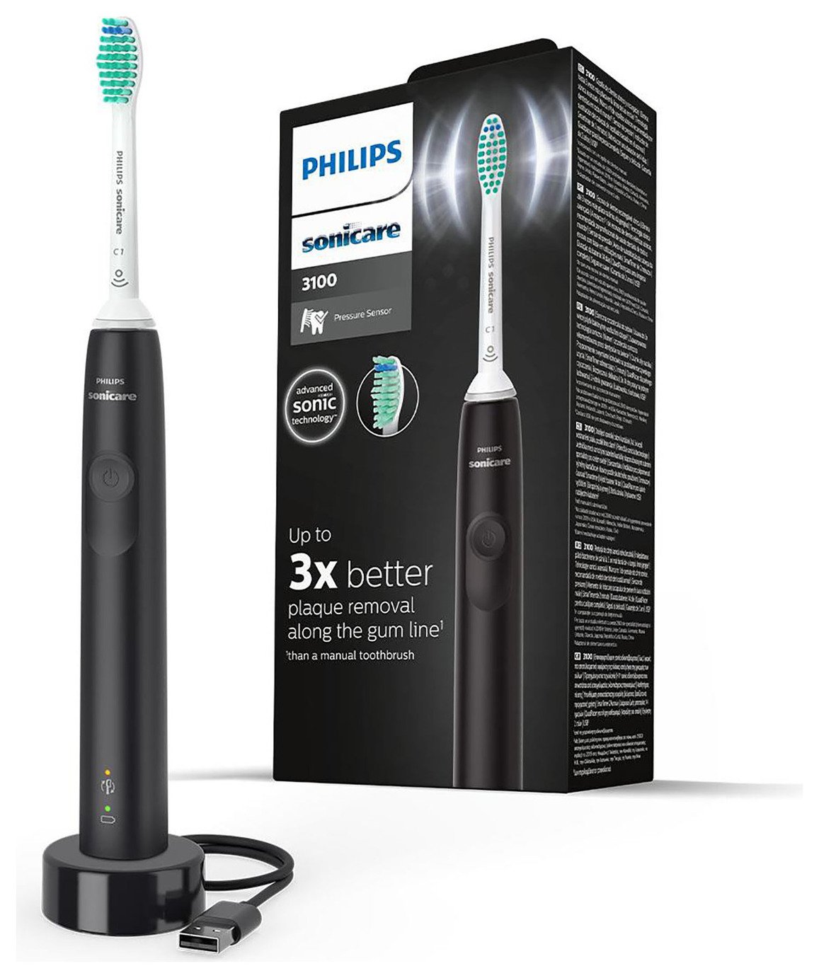 Philips Sonicare 3100 Electric Toothbrush Black - HX3671/14