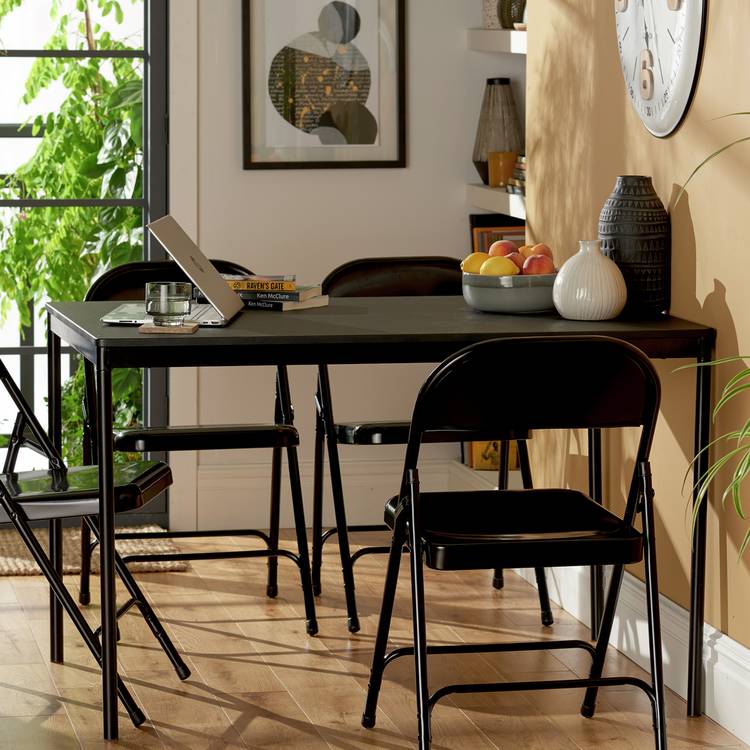 Argos Home Stella Metal 6 Seater Dining Table - Black 0
