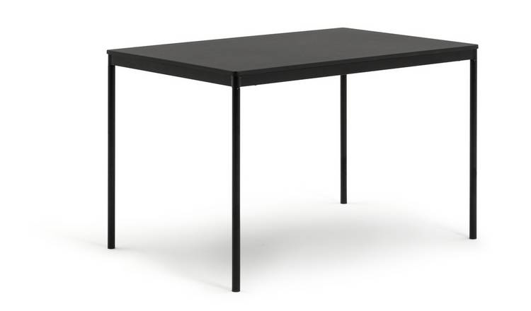 Habitat Stella Metal 6 Seater Dining Table - Black