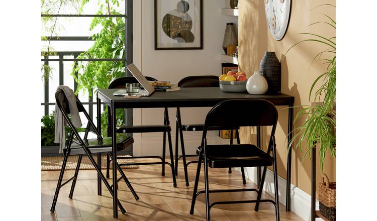 Buy Argos Home Stella Metal 6 Seater Dining Table Black Dining