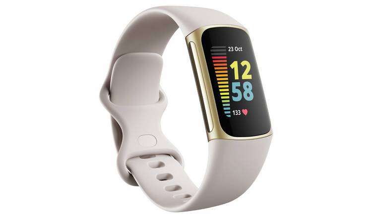 Buy Fitbit Charge 5 Fitness Tracker - Gold / White | Fitness and activity  trackers | Argos