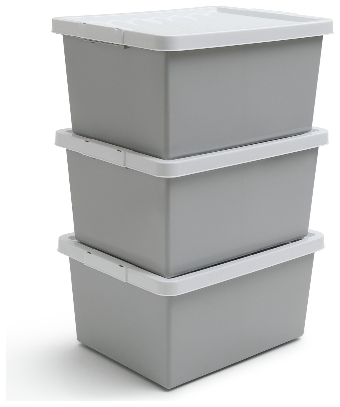 Argos Home Set of 3 Storage Boxes - Light Grey