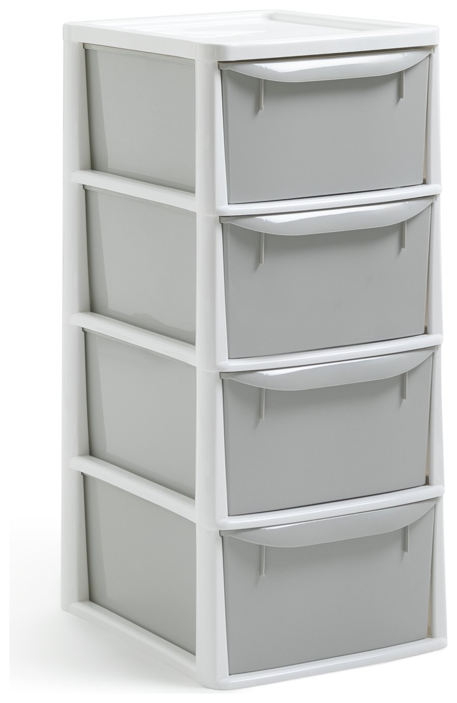 Argos Home 4 Drawer Plastic Drawers - Light Grey