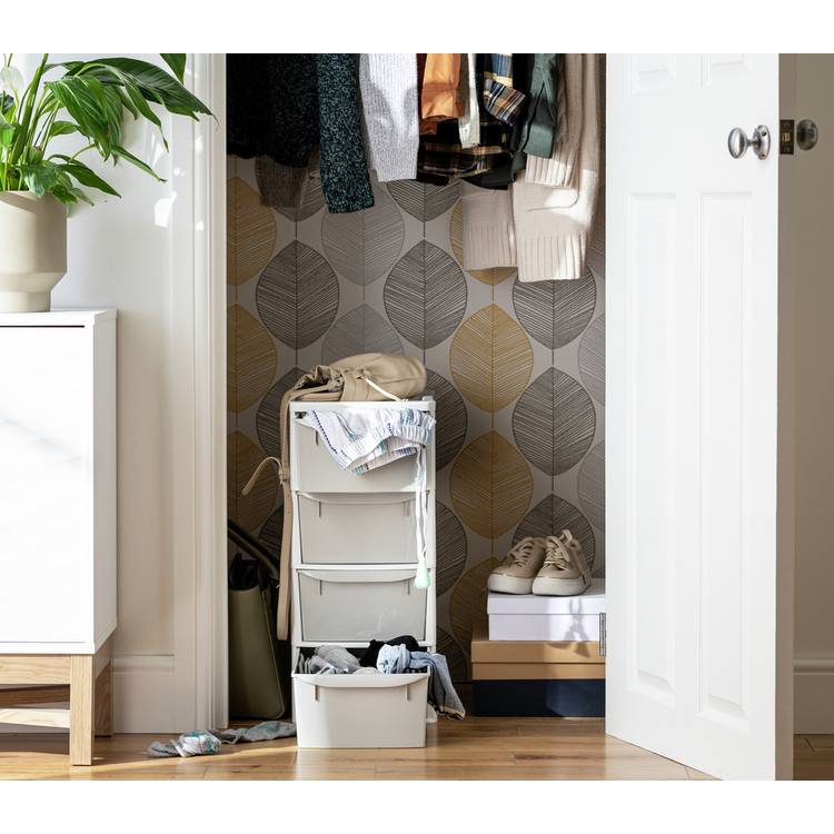 Argos Home 4 Drawer Plastic Drawers - Light Grey 0