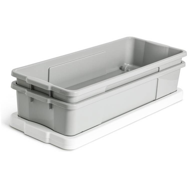 Argos Home 2 x 45L Wheeled Underbed Storage Boxes - Grey 0