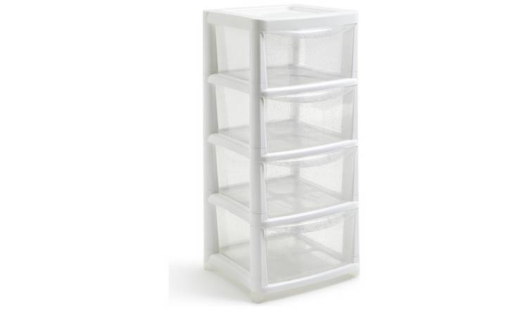 Sterilite Plastic 5-Drawer Tower, Black with Clear Drawers, Adult 