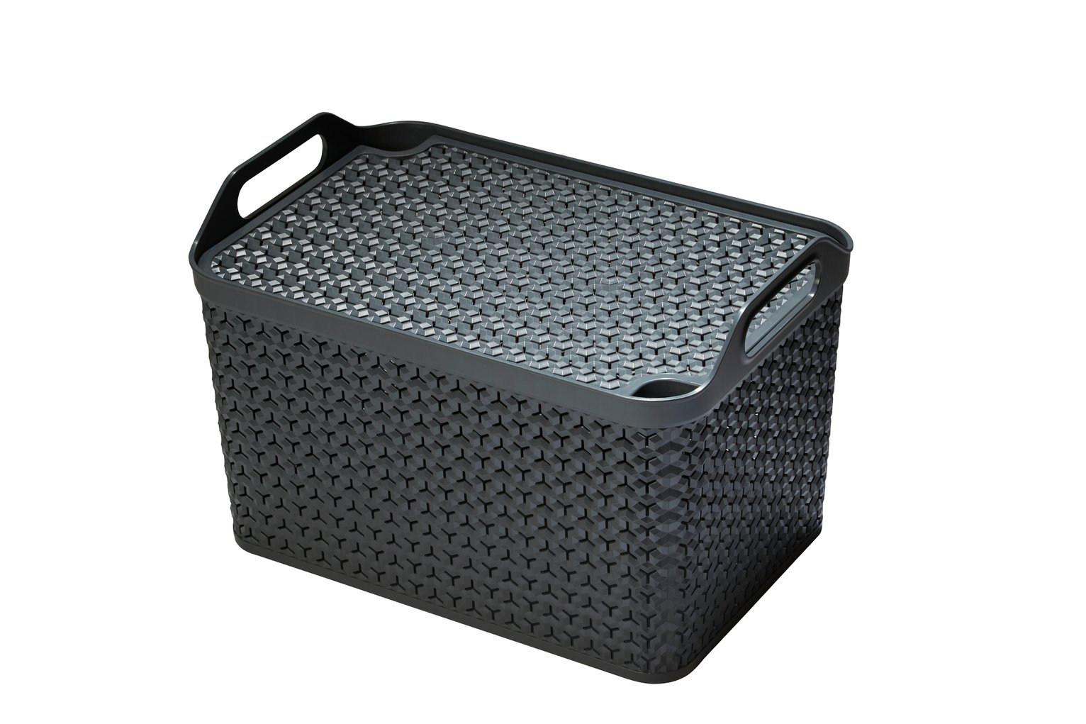 Strata 3 x21 Litre Urban Store Baskets with Lid - Charcoal