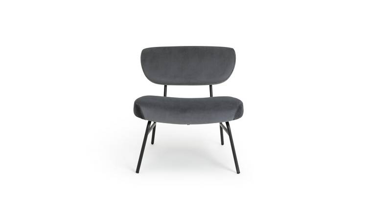 Habitat Cole Velvet Accent Chair - Charcoal