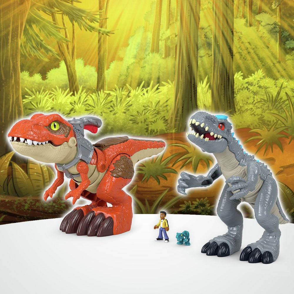 Imaginext Jurassic World Camp Cretaceous T.Rex Vs Indominus