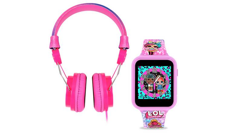LOL Surprise Kids Purple Smart Watch Headphones Gift Set