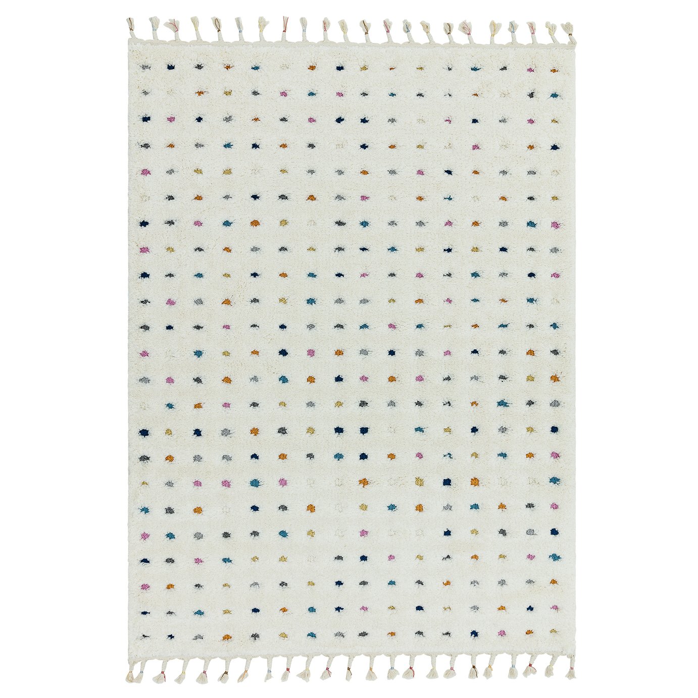 Asiatic Ariana Modern Spot Rectangle Rug - 80x150cm - White