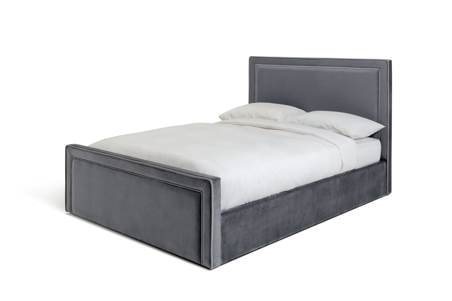 Argos Home Draper Kingsize Ottoman Velvet Bed Frame - Grey