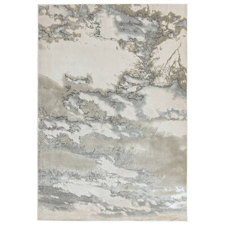 Asiatic Aurora Shiny Marble Grey Cut Pile Rug - 150x80cm 0