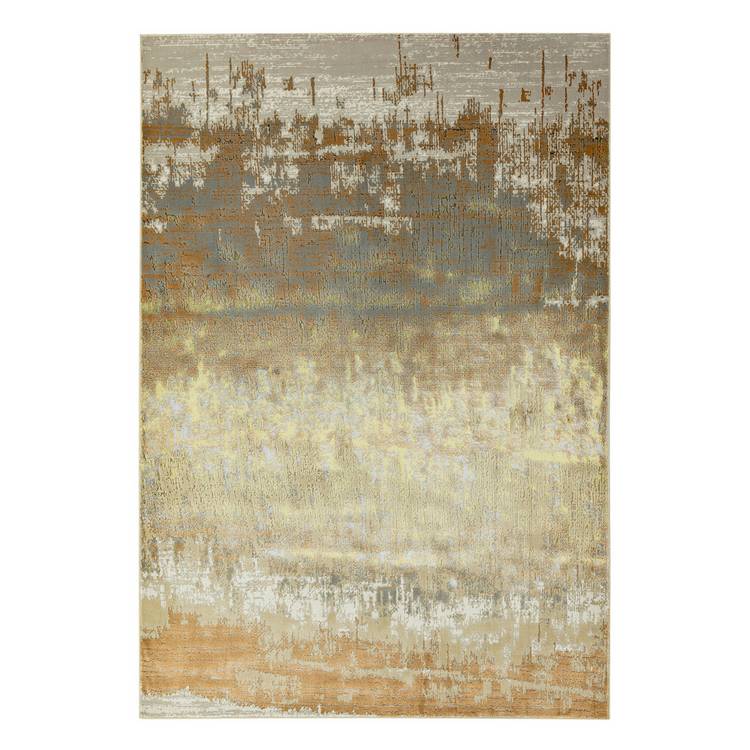 Asiatic Aurora Shiny Abstract Gold Cut Pile Rug - 230x160cm 0