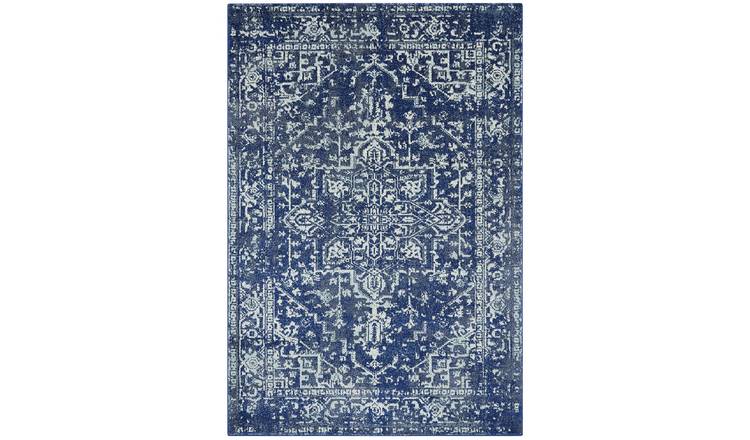 Asiatic Nova Classic Medallion Blue Cut Pile Rug - 230x160cm