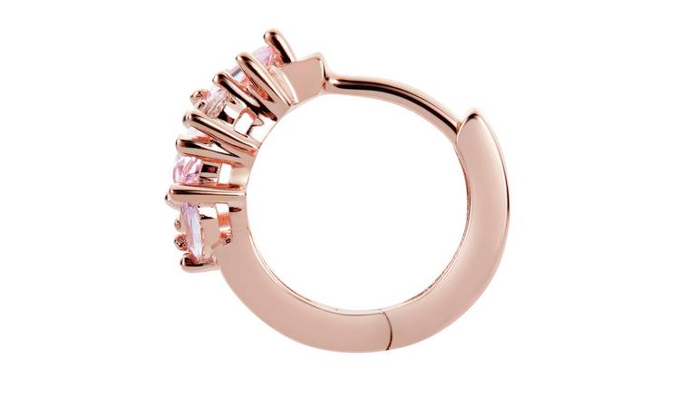 Rose gold cubic store zirconia hoop earrings