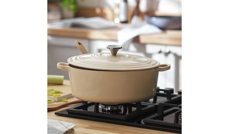 Buy Habitat 4 Litre cast Iron Shallow Casserole Dish - Cream | Casserole  pots | Habitat