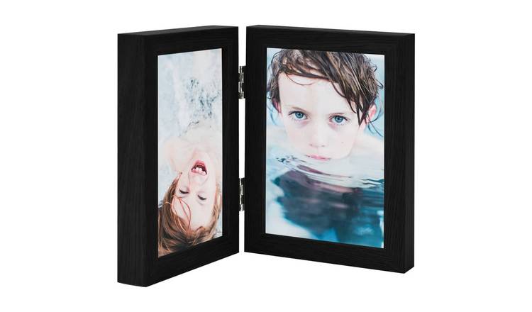 Walplus MDF Bifold Photo Frame Collage 2x - Black - 13 x 18 cm