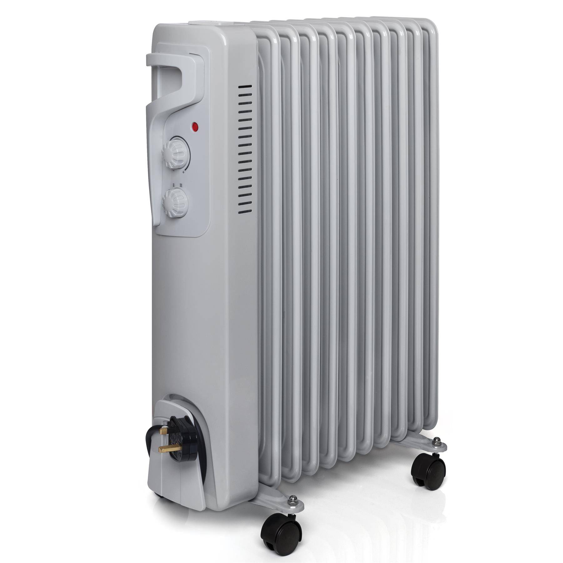 Futura 2500W Oil Filled Electric Radiator - Grey - Image 1