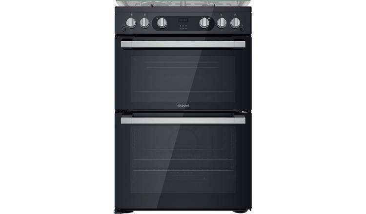 Hotpoint HDM67G0C2CB/UK 60cm Double Oven Gas Cooker - Black