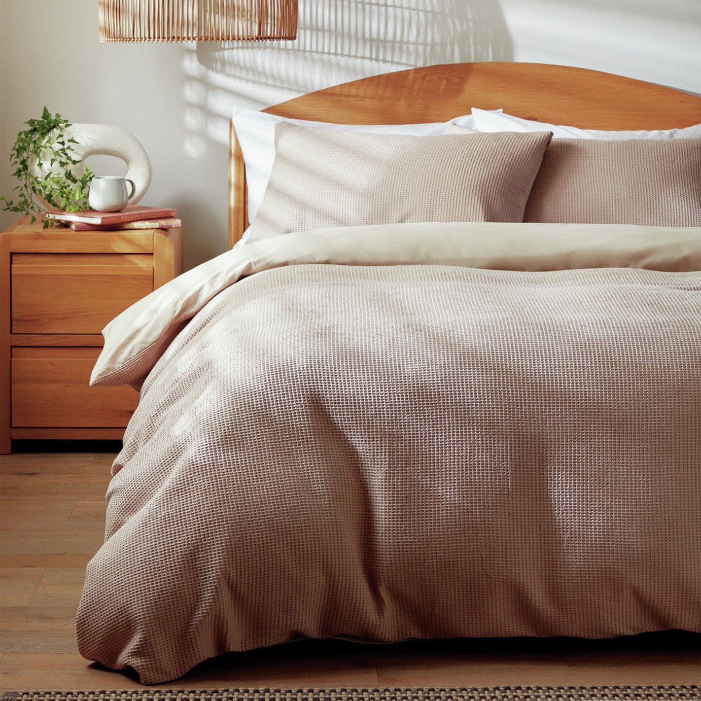 Habitat Cotton Waffle Neutral Bedding Set - Double