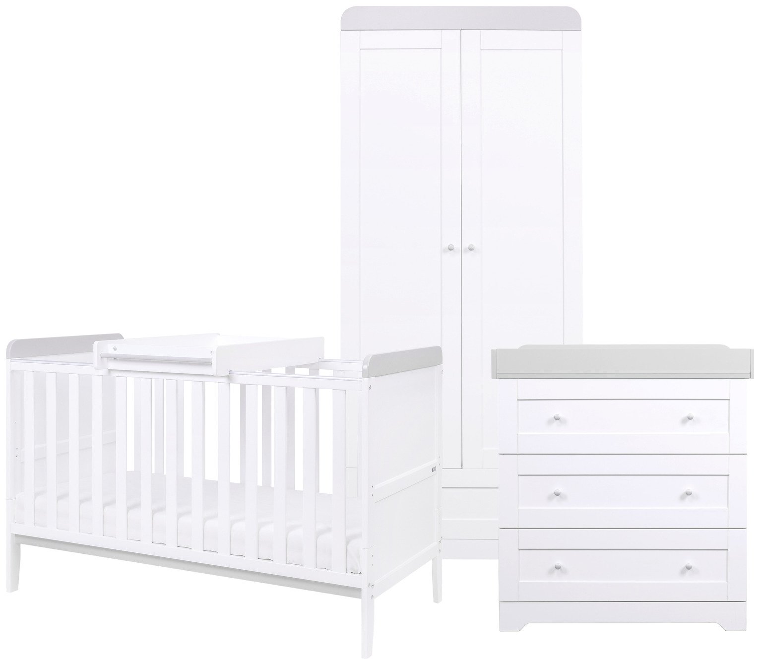 Tutti Bambini Rio 3 Piece Furniture Set - White & Grey