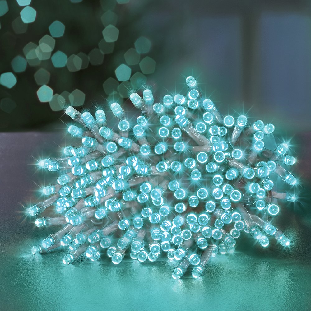 Premier Decorations 200 Turquoise LED Christmas Tree Lights