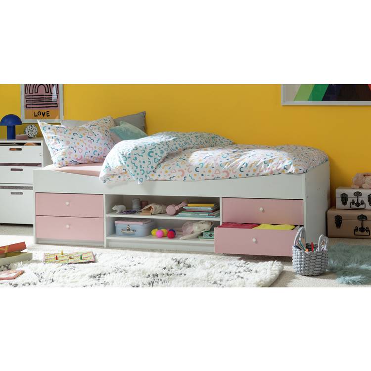 Argos Home Malibu Storage Cabin Bed - Pink & White 0