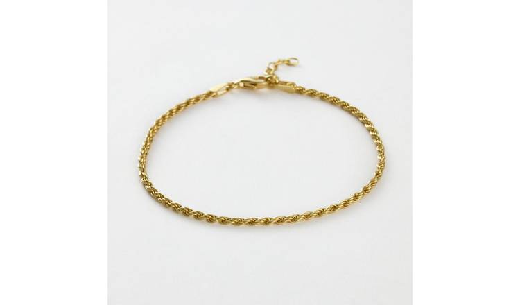 Revere Yellow Gold Plated 925 Sterling Silver Mini Rope Bracelet