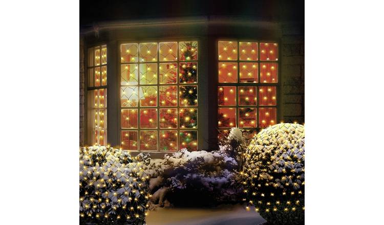 Premier Decorations Warm White Net Christmas Window Lights