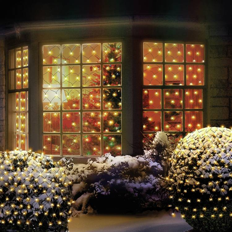 Premier Decorations Warm White Net Christmas Window Lights 0