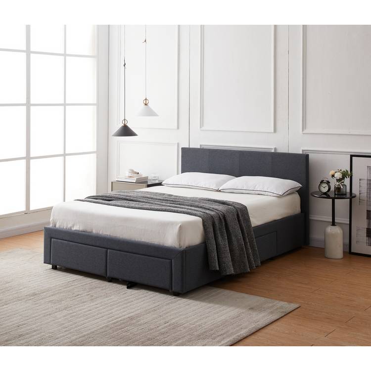Argos Home Heathdon 4 Drawer Kingsize Fabric Bed Frame- Grey 0