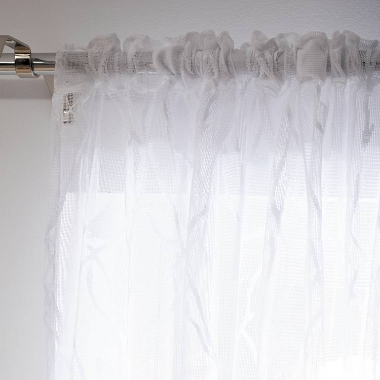 Habitat Sheer Bird Net Pencil Pleat Curtains - White 0