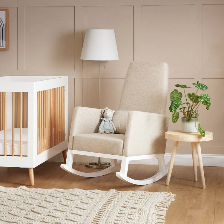 Obaby High Back Rocking Nursing Chair - Oatmeal 0