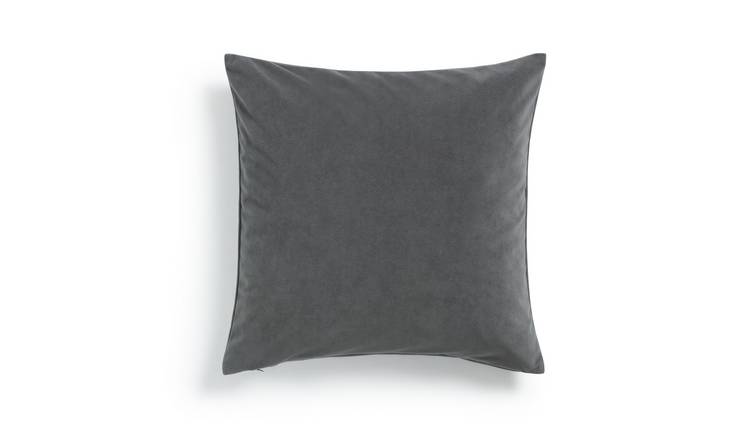 Buy Habitat Matte Velour Soft Plain Cushion Grey 43x43cm Argos