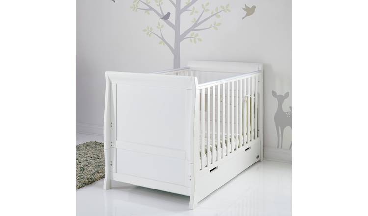 Buy Obaby Stamford Classic Sleigh Cot Bed White Cots and cot beds