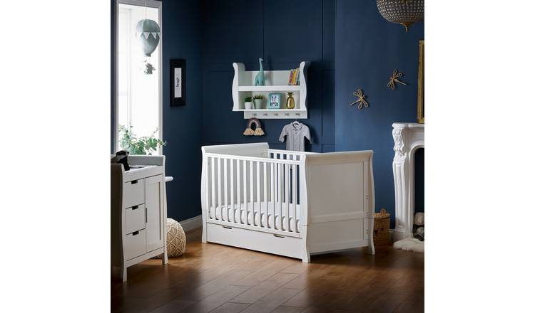 Buy Obaby Stamford Classic Sleigh Cot Bed - White | Cots and cot beds |  Argos